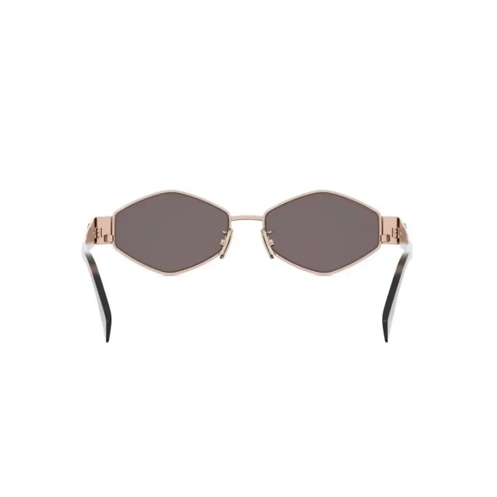 New Celine CL40254U 28A Sunglasses Rose Gold Geometric Shape Authentic